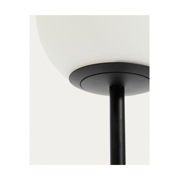 Biela/čierna stolová lampa so skleneným tienidlom (výška  35 cm) Brisia – Kave Home-image-3