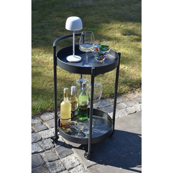 Kovový okrúhly záhradný servírovací stolík ø 40 cm Calla – Garden Pleasure-image-1
