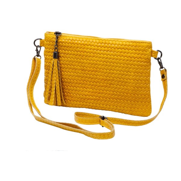 Žltá kabelka z pravej kože Andrea Cardone Michele
