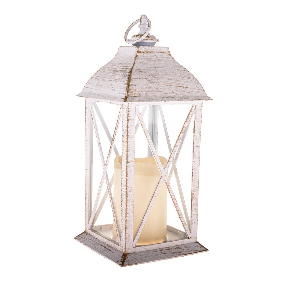 Biely LED lampáš na baterky (výška 30,5 cm) – Dakls