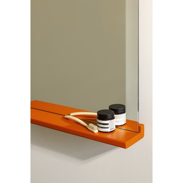 Nástenné zrkadlo s poličkou s dreveným rámom 50x75 cm Lun – noo.ma-image-2