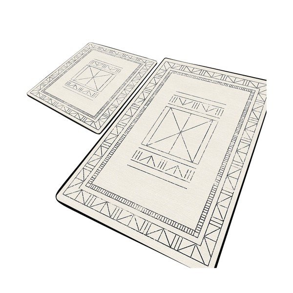 Krémovobiele kúpeľňové predložky v súprave 2 ks 60x100 cm Touch – Foutastic