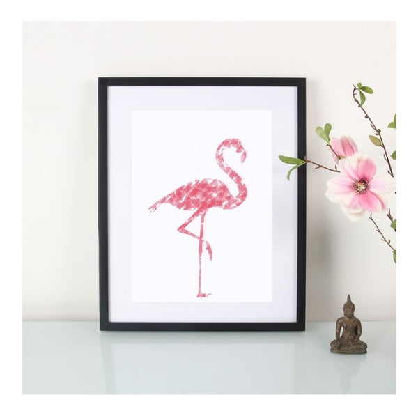 Plagát Crayon Flamingo, A3