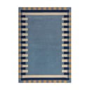 Modrý ručne tkaný vlnený koberec 160x230 cm Kai Wool Border – Flair Rugs