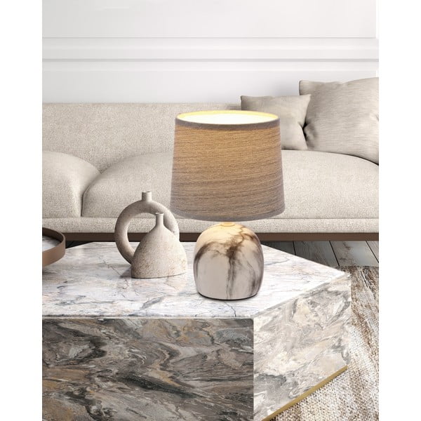 Svetlosivá stolová lampa s textilným tienidlom (výška  25 cm) Adelina – Candellux Lighting-image-1
