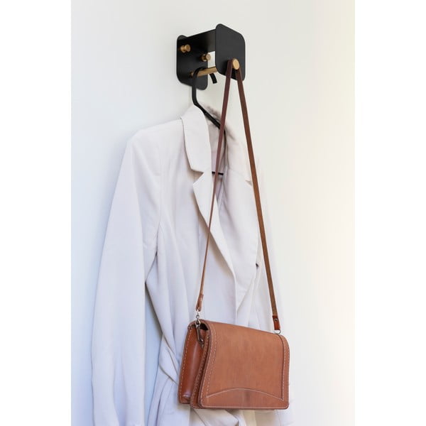 Čierny kovový nástenný vešiak s poličkou Hang in There – UMAGE-image-4