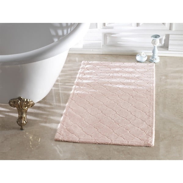Ružová kúpeľňová predložka Confetti Bathmats Arven Powder, 40 x 60 cm
