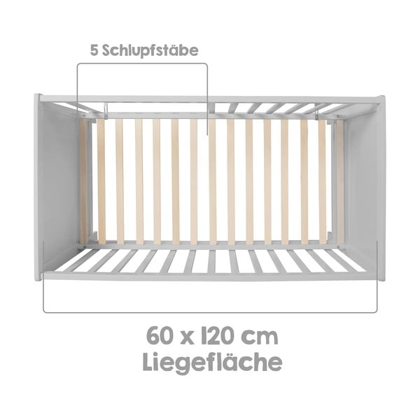 Svetlosivá postieľka 60x120 cm – Roba-image-4