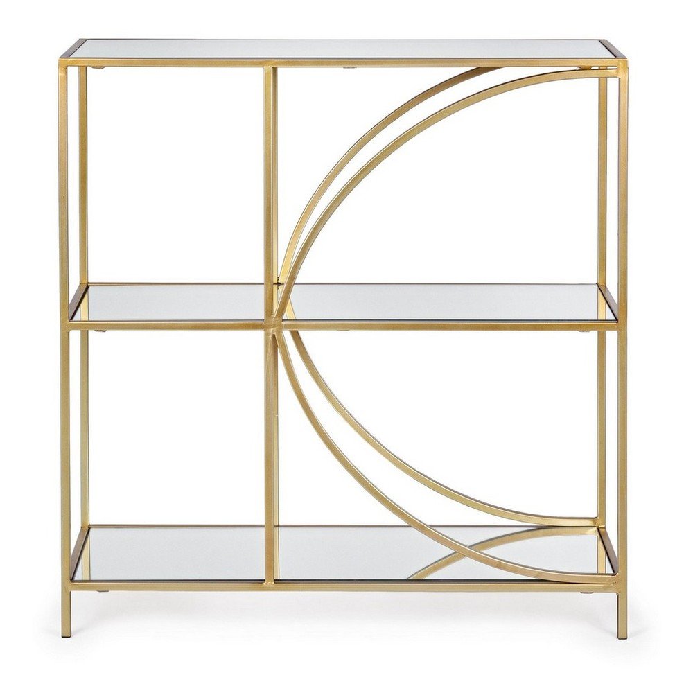 E-shop Oceľová knižnica v zlatej farbe 81x87x31 cm Elenor – Bizzotto