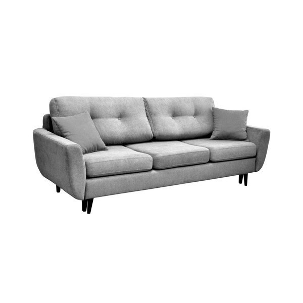 Sivá trojmiestna rozkladacia pohovka s čiernymi nohami Mazzini Sofas Jasmin-image-3
