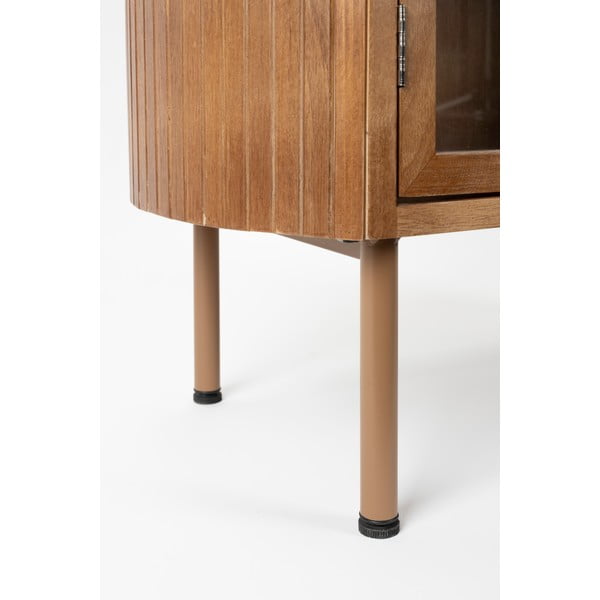 Vitrína z kaučukového dreva v prírodnej farbe 80x140x38 cm Yaz – White Label-image-3