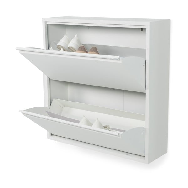 Biela kovová výklopná skrinka na topánky 75x77,5x22,5 cm Billy – Spinder Design-image-2