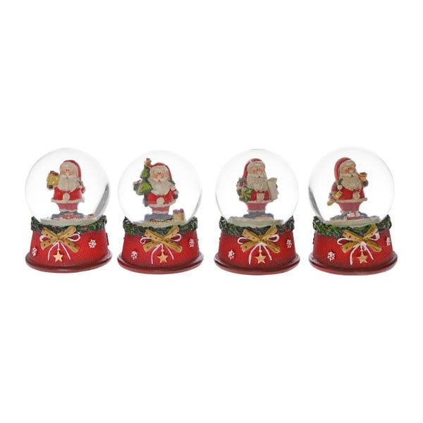 Sada 4 vianočných dekoratívnych snežných gulí Ewax Little Santas
