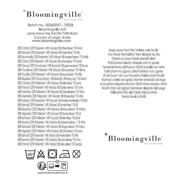 Modrá/béžová deka z recyklovanej bavlny 130x160 cm Ethan – Bloomingville-image-3