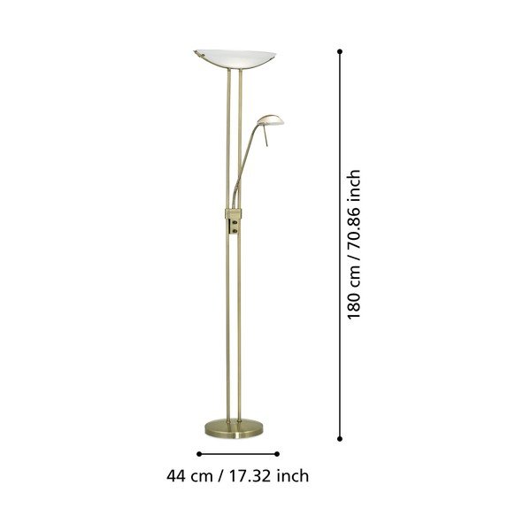 Stojacia lampa v bronzovej farbe so skleneným tienidlom (výška 180 cm) BAYA – EGLO-image-2