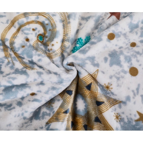 Bielo-modré obliečky na jednolôžko z mikroplyšu 140x200 cm Estrellas – My House-image-1