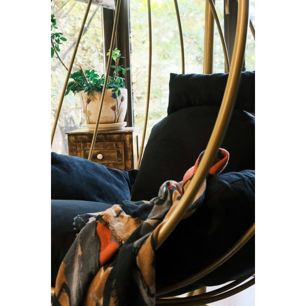 Závesné záhradné kreslo v čierno-zlatej farbe Damla – Floriane Garden-image-1