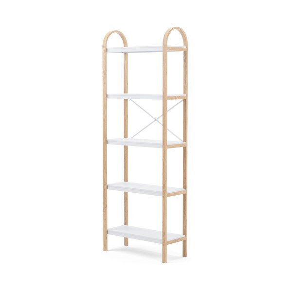 Biely prírodný regál v dekore exotického dreva 61x170 cm Bellwood - Umbra-image-3