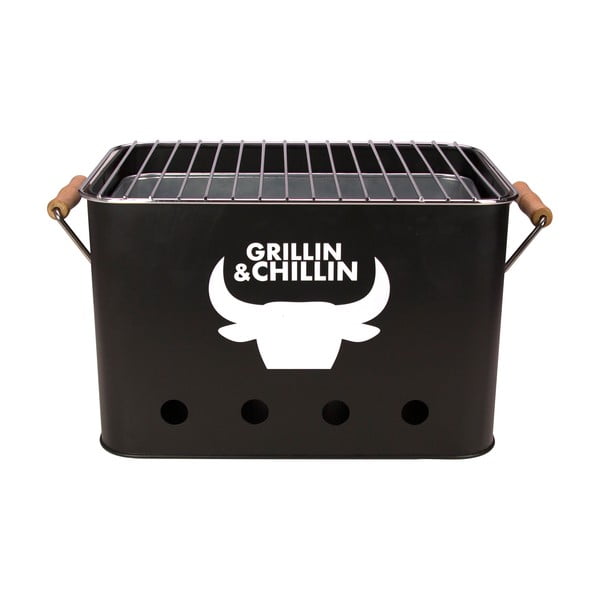 Mini gril prenosný Grillin&Chillin, čierny