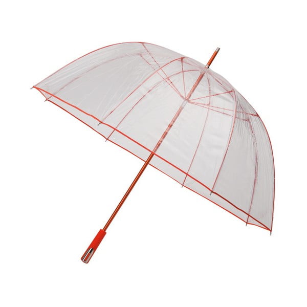 Transparentný golfový dáždnik s červenými detailmi Ambiance Birdcage Ribs, ⌀ 111 cm