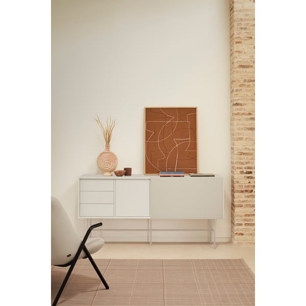Béžovo-krémová nízka komoda s posuvnými dverami 180x91 cm Nube – Teulat-image-1