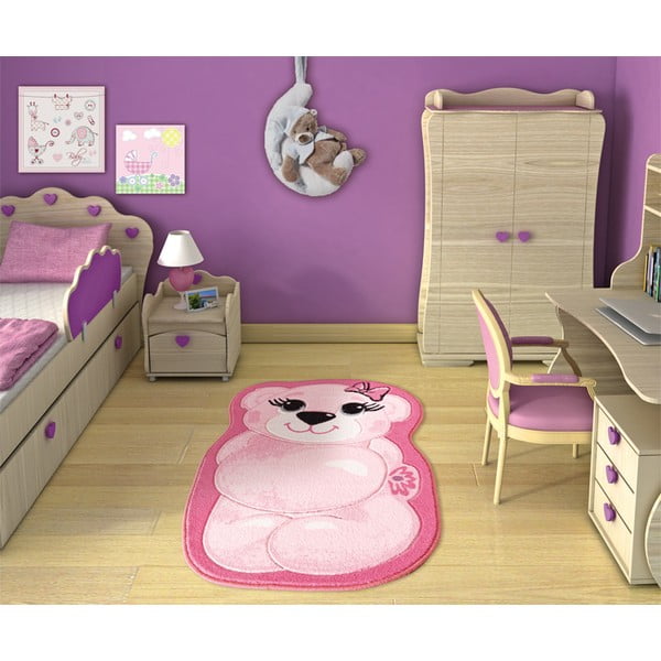 Detský koberec Pretty Bear Pink, 80x127 cm