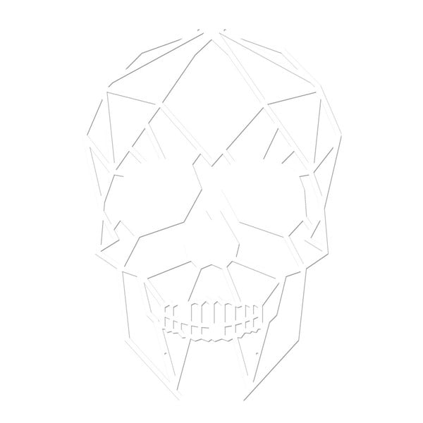 Biela nástenná kovová dekorácia Wall Decor Skull
