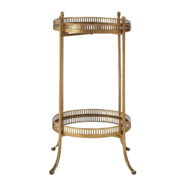 Odkladací stolík v zlatej farbe so zrkadlovou doskou Premier Housewares Reza, šírka 47 cm