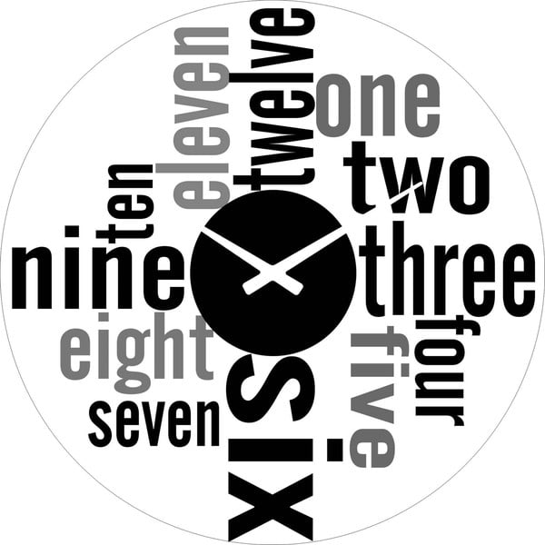 Sklenené hodiny Čísla, 38 cm