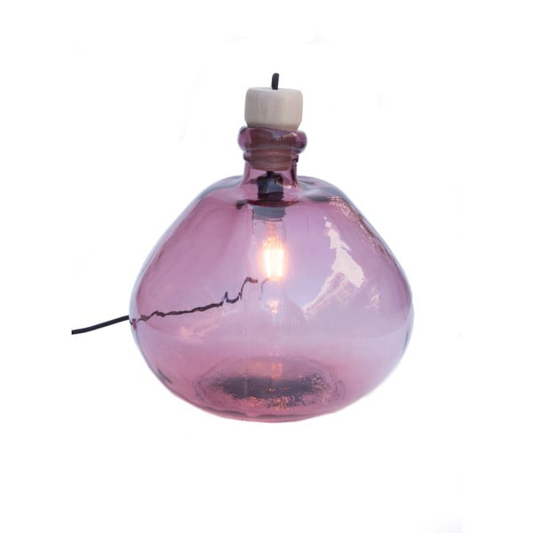 Ružové svietidlo z recyklovaného skla Surdic Tropez, ø 22 cm