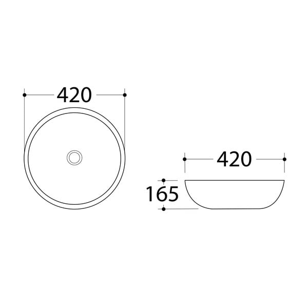 Sivé keramické okrúhle umývadlo ø 42 cm Dalma – Sapho-image-3