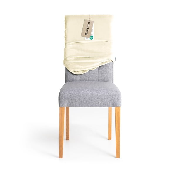 Krémové napínacie poťahy v súprave 4 ks na stoličku 48 cm Sento – Restilo-image-4