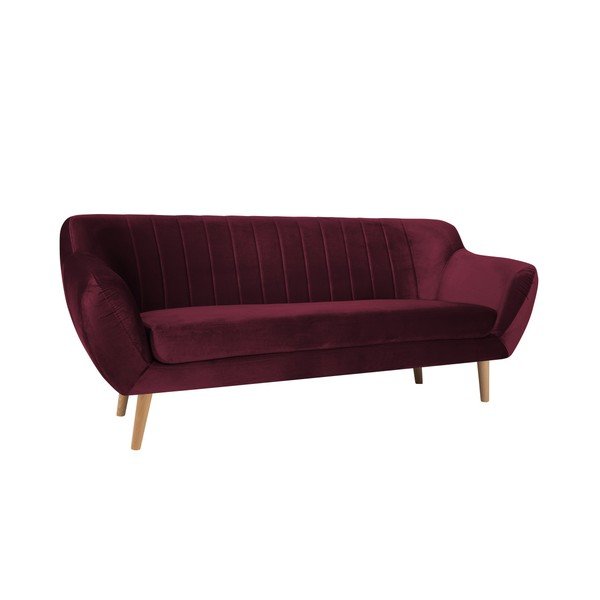 Vínovočervená trojmiestna pohovka Mazzini Sofas Benito-image-4