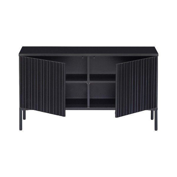 Čierny TV stolík z borovicového dreva 100x56x44 cm Gravure – WOOOD-image-3
