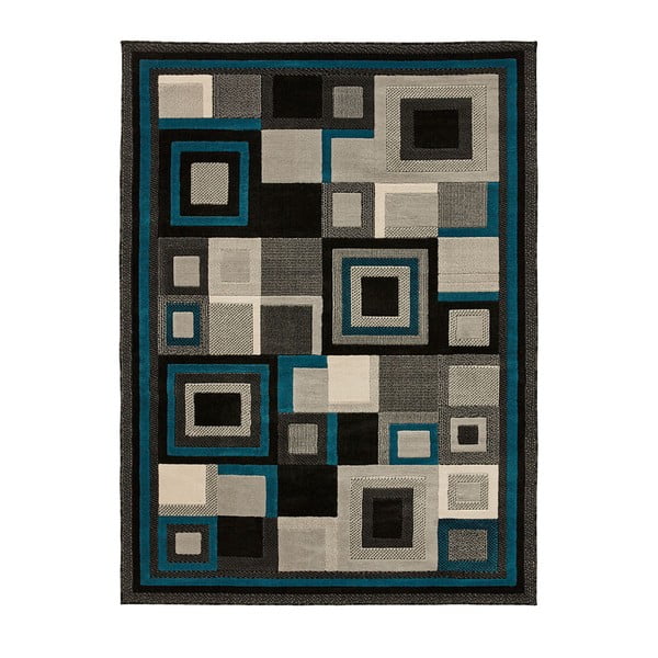 Čierno-modrý koberec Think Rugs Hudson, 60 x 220 cm