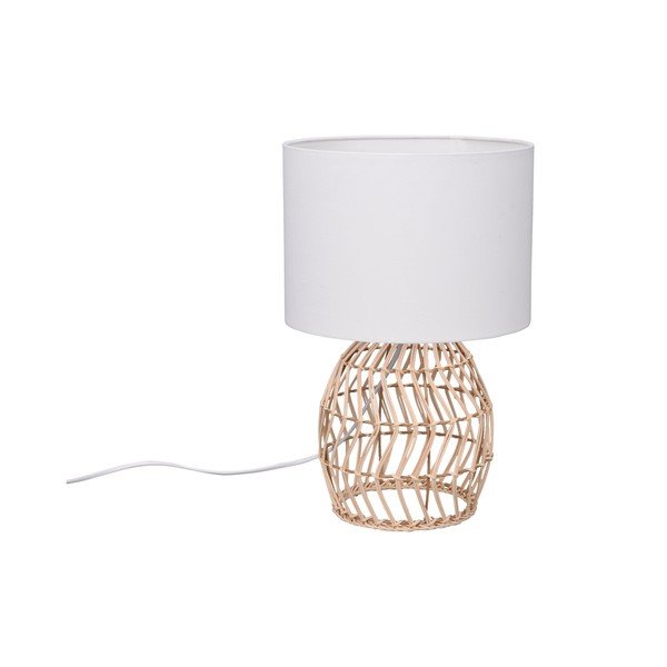 Stolová lampa v bielo-prírodnej farbe (výška 38 cm) Rike – Trio