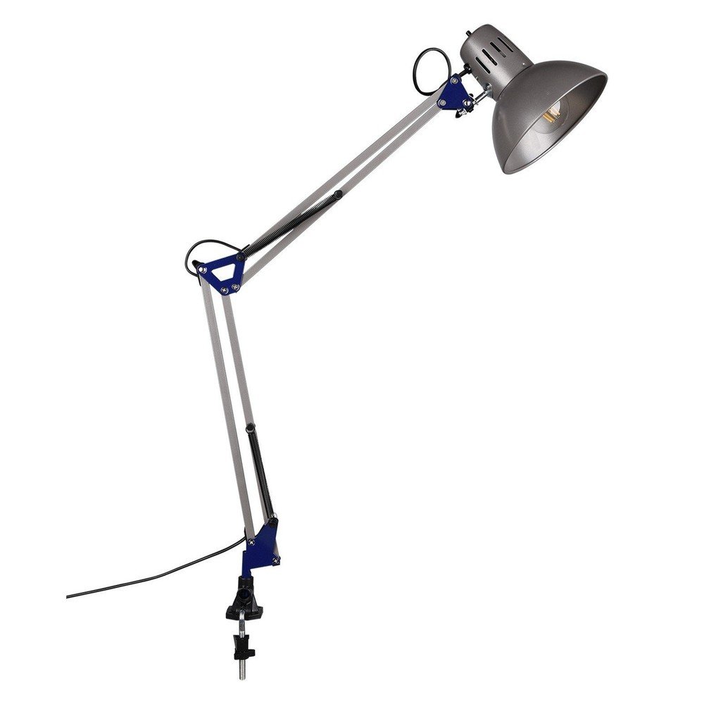 E-shop Stolová lampa s ohýbateľnou konštrukciou/s klipom v striebornej farbe (výška 73,5 cm) Tajo – Trio
