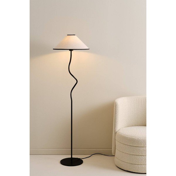 Biela/čierna látková so stmievačom stojacia lampa (výška  148 cm) Juliet – Jotex-image-1