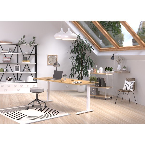 Pracovný stôl s nastaviteľnou výškou s doskou v dekore duba 80x180 cm Downey – Germania-image-1