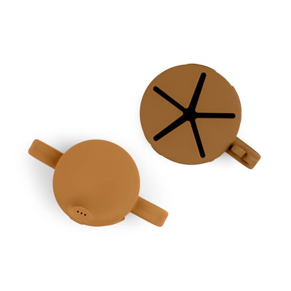 Súprava žltého a hnedého nápojového a desiatového hrnčeka Done by Deer Friends-image-2