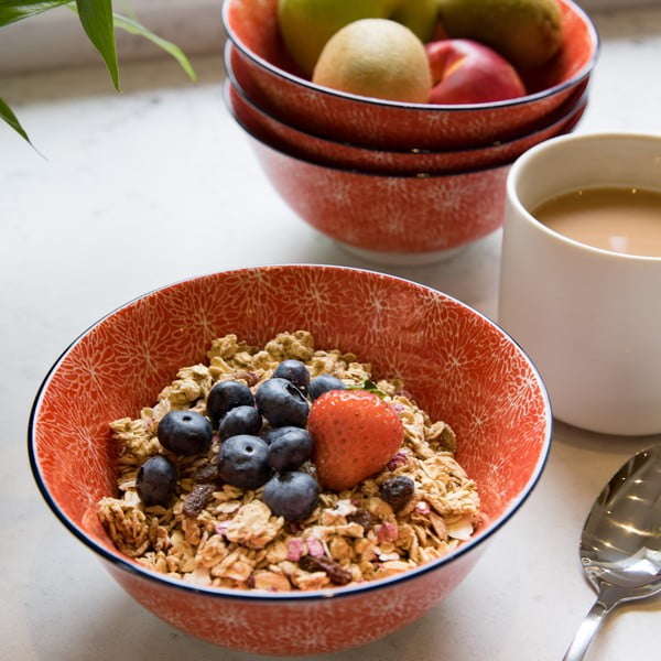 Červená keramická miska Kitchen Craft Floral, ø 16 cm-image-3