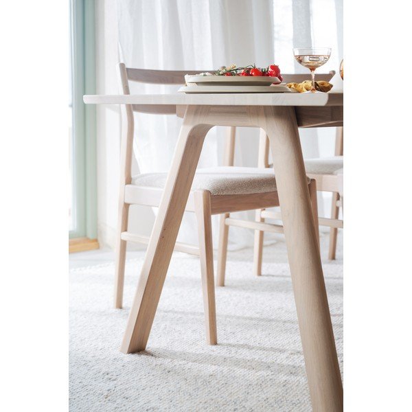 Rozkladací jedálenský stôl z dubového dreva 95x220 cm Clapperton – Rowico-image-3