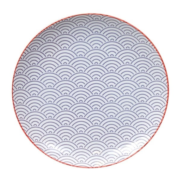 Fialový porcelánový tanier Tokyo Design Studio Big Wave, ⌀ 25,7 cm