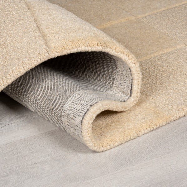 Béžový vlnený koberec 290x200 cm Checkerboard - Flair Rugs-image-2