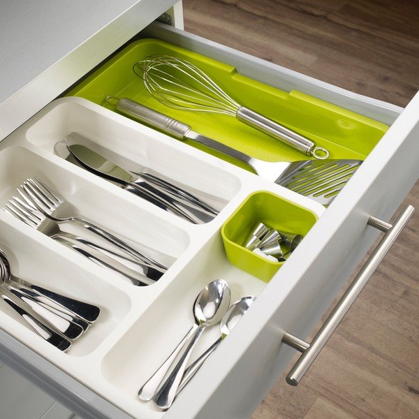 Bielo-zelené priehradky na príbory Joseph Joseph Drawer Store Cutlery-image-1