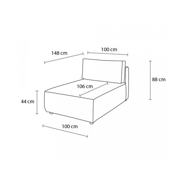 Tmavomodrý menčestrový modul pohovky (variabilný) Nihad modular – Bobochic Paris-image-4