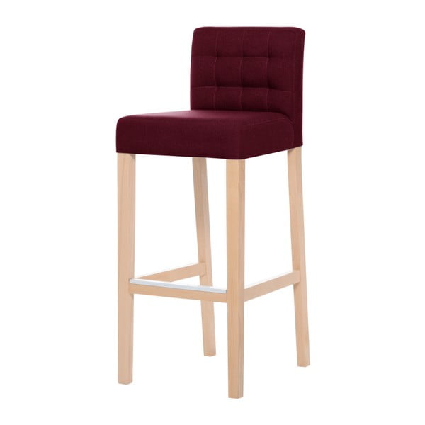 Červená barová stolička s hnedými nohami Ted Lapidus Maison Jasmin
