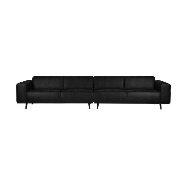 Čierna pohovka z imitácie semišu BePureHome Statement, 372 cm