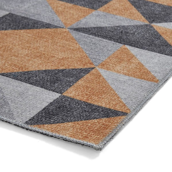 Prateľný koberec v okrovožltej a sivej farbe 61x120 cm Coral Yellow&Grey – Think Rugs-image-4