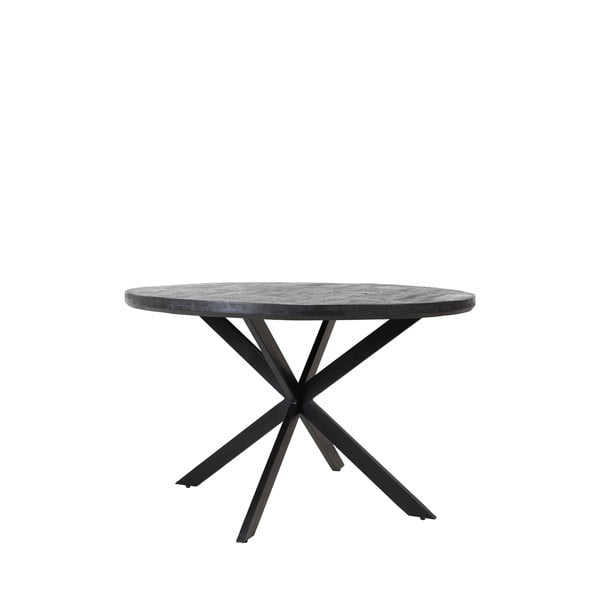 Čierny okrúhly jedálenský stôl s doskou z akácie ø 140 cm Yellov – Light & Living